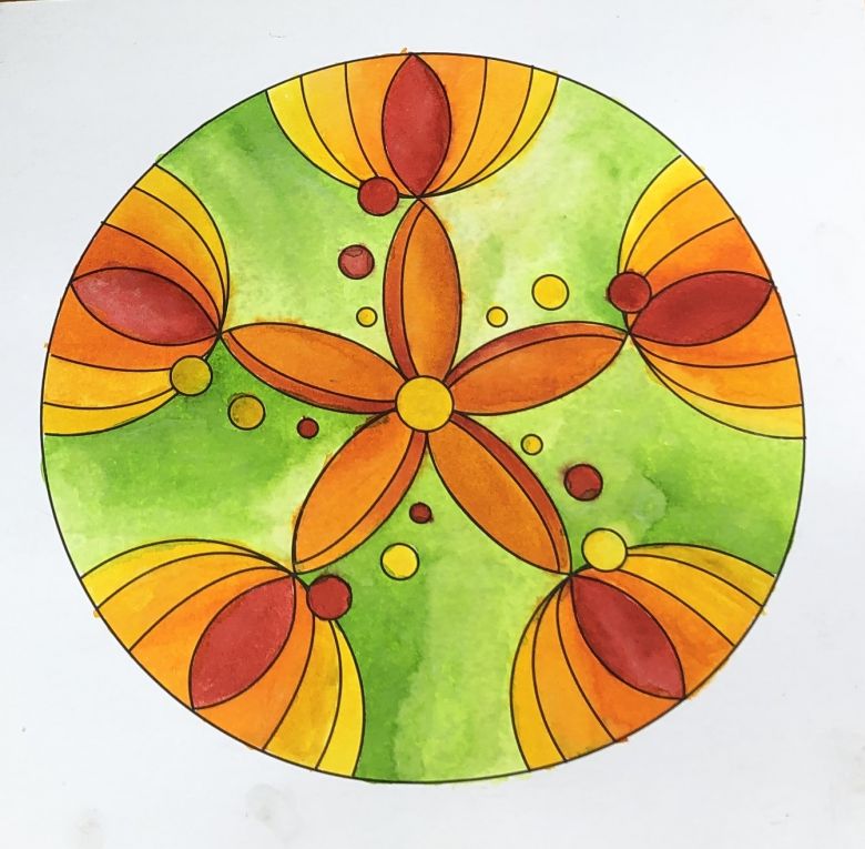 akvarelová mandala